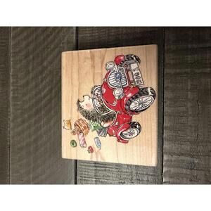 Penny Black Auto Hog 2010 wood block rubber stamp